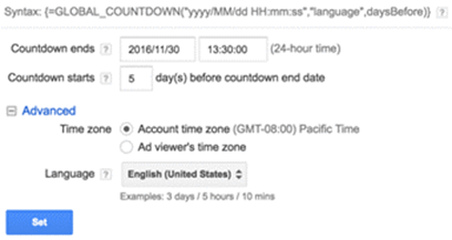 Google Ads Countdown Feature