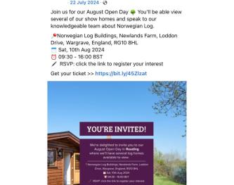 NL organic post featuring open day promotion